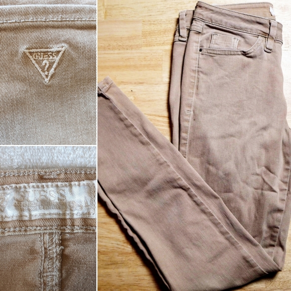 GUESS JEANS Brittney Khaki Skinny Pants - Picture 1 of 8
